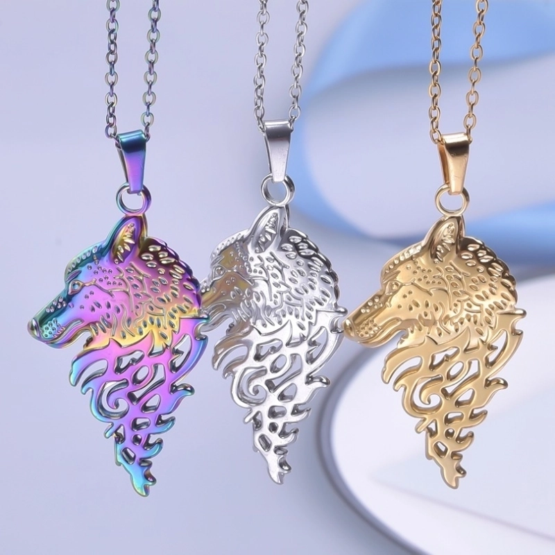 Minimalist Wolf 304 Stainless Steel Plating Pendant Necklace