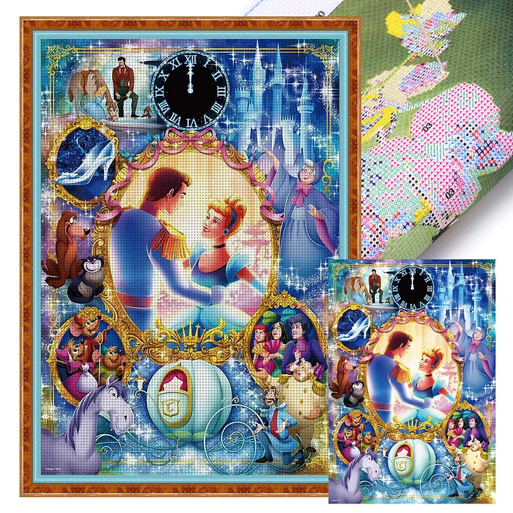 Disney Princess Cinderella And Prince 11CT Stamped Cross Stitch 50*70CM