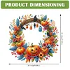 (US Local)Acrylic Pumpkin Wreath   DIY Hanging Diamond Art Kits Wall Door Decoration