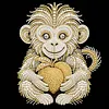 DIY Pearl Painting Monkey for Home Wall Decor with Frame(30x30cm)