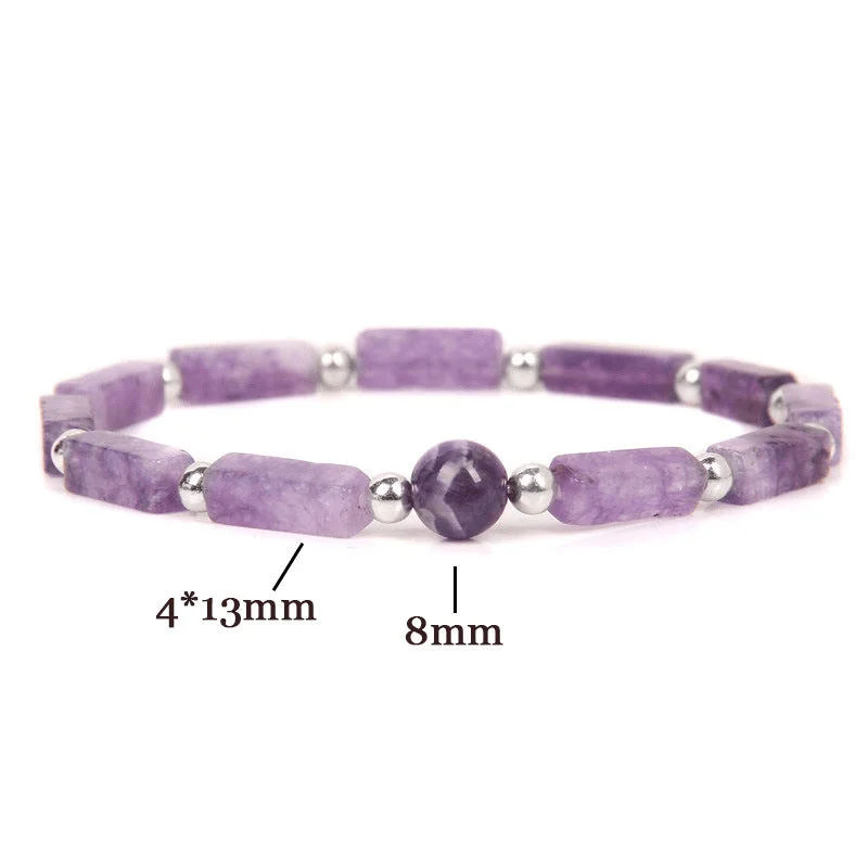 Natural Crystal Amethyst Tiger Eye Spiritual Balance Bracelet
