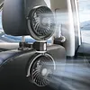Dual Head Car Fan for Backseat 3 Speed Separate Control USB Air Circulation Fan 360 Degree Rotatable for Sedan SUV RV Truck Vehicle