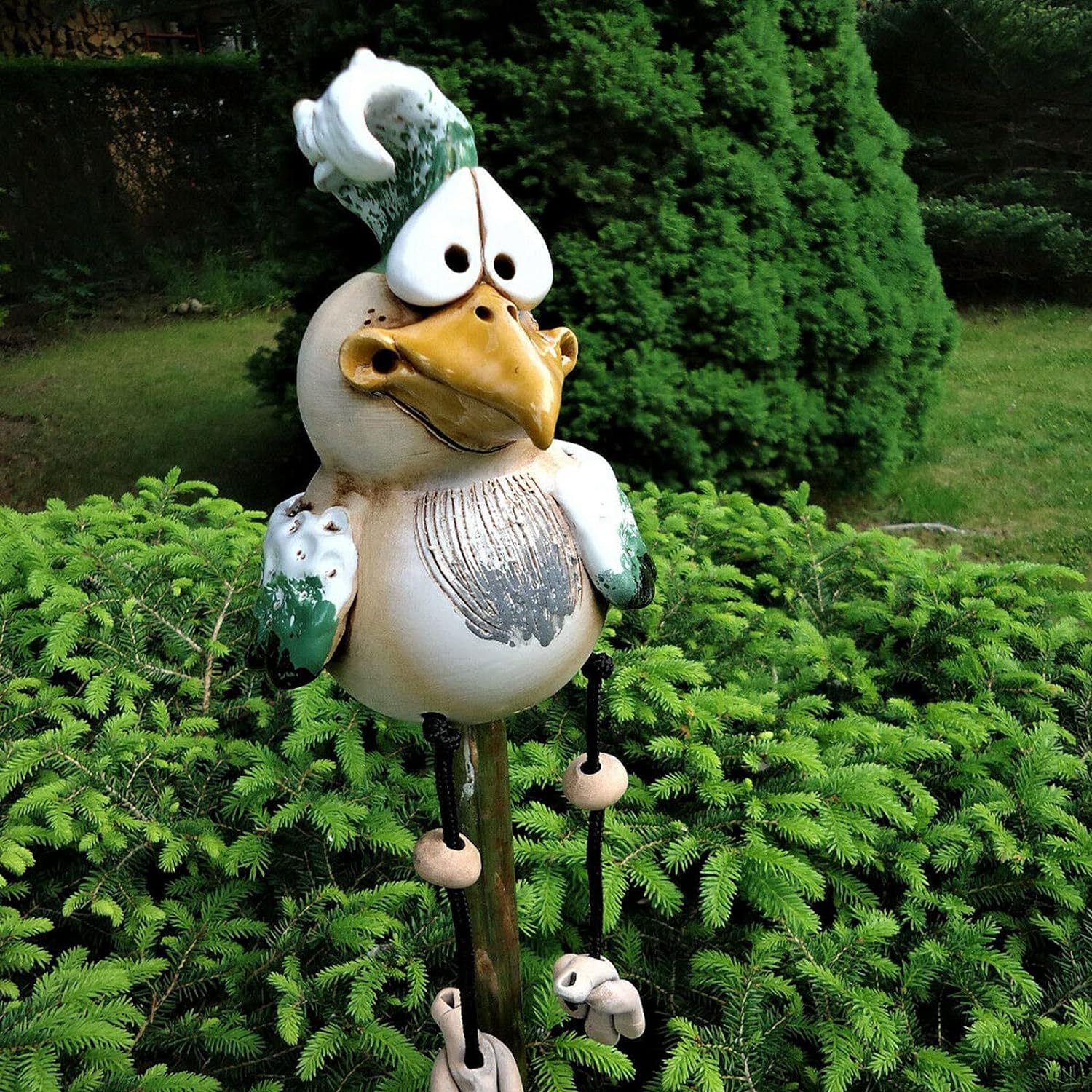 Funny Chicken Decor Garden Statue, Resin...