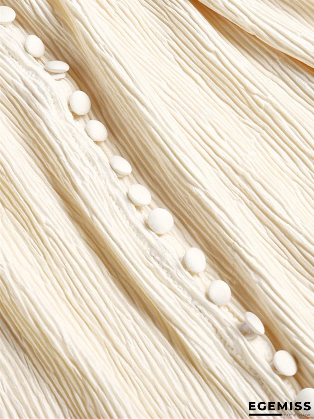 French Retro V-Neck Long Skirt Waist Fold Loose Dress | EGEMISS