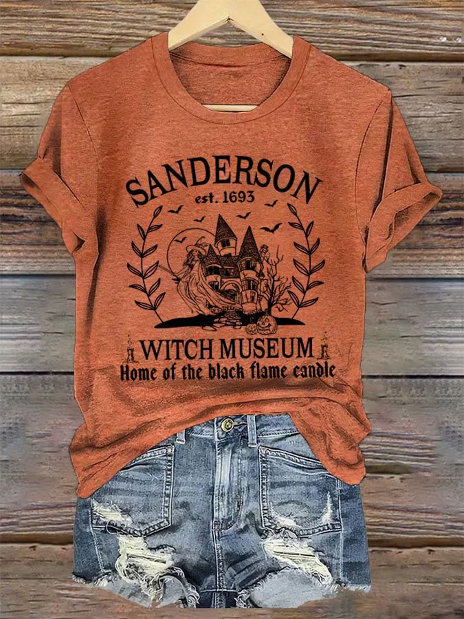 Women's Sanderson Home Of The Black Flame Candle Printed T-Shirt