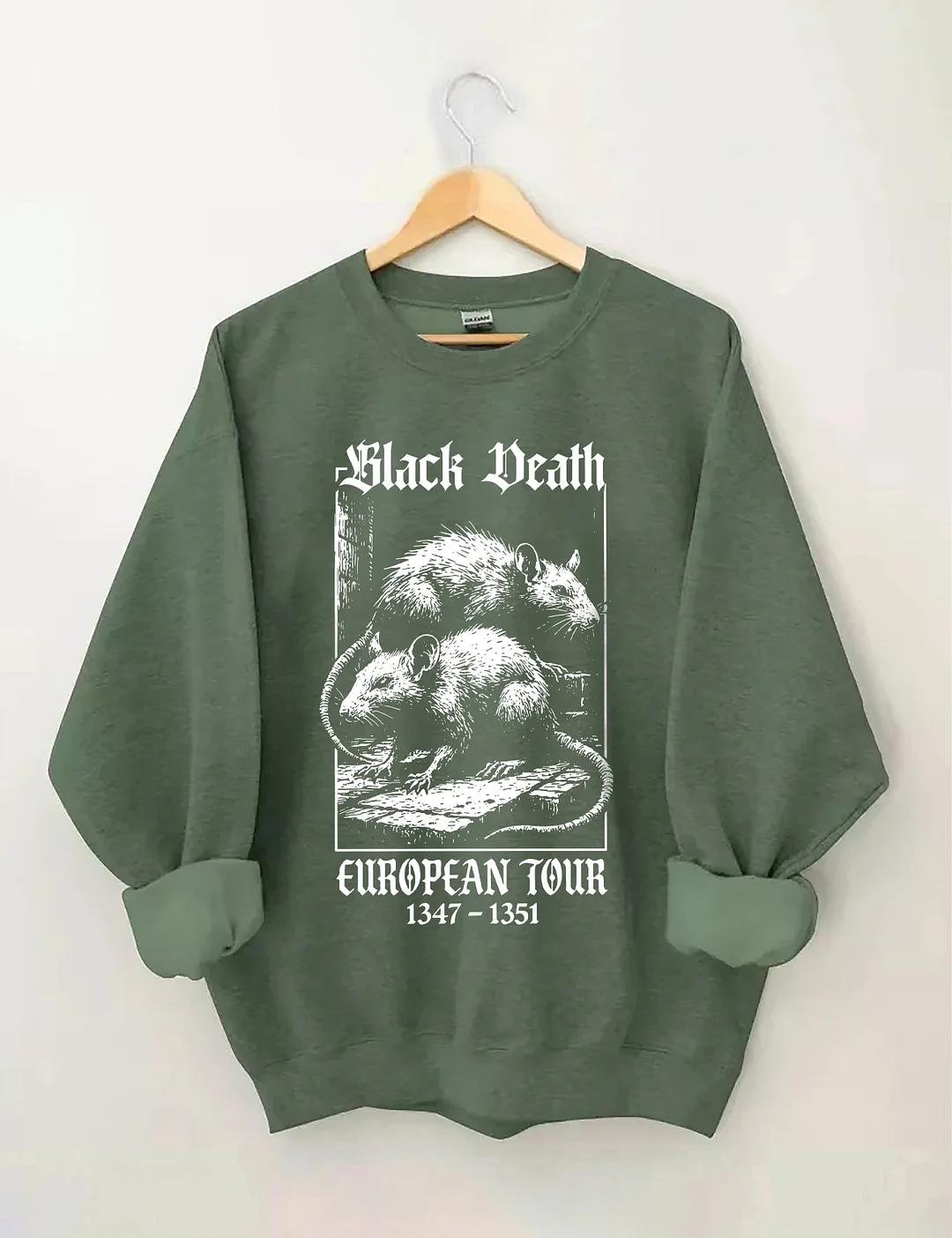 Black Death European Tour 1347- 1351 Vintage Graphic Sweatshirt