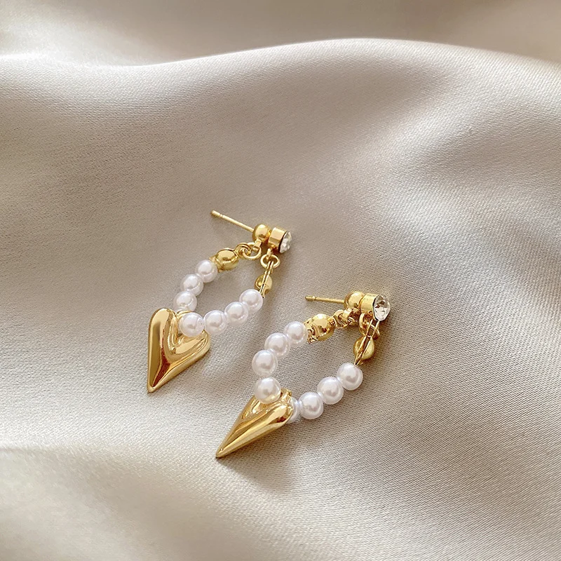 Heart Pearl Earrings