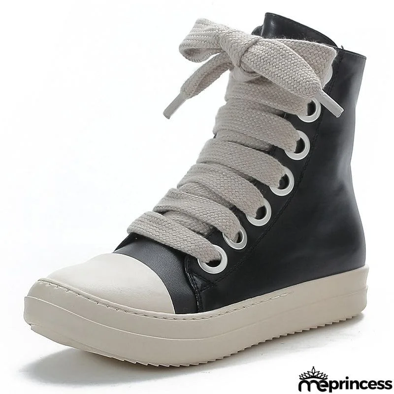 Trendy Durable Street Lace-up Boots for Lady