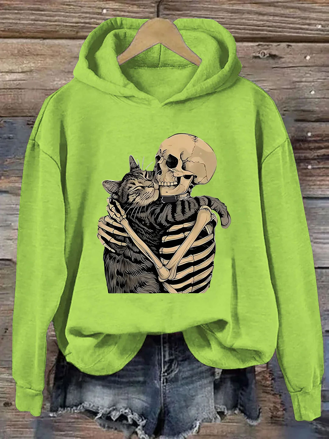 Halloween Skeleton Cat Hoodie