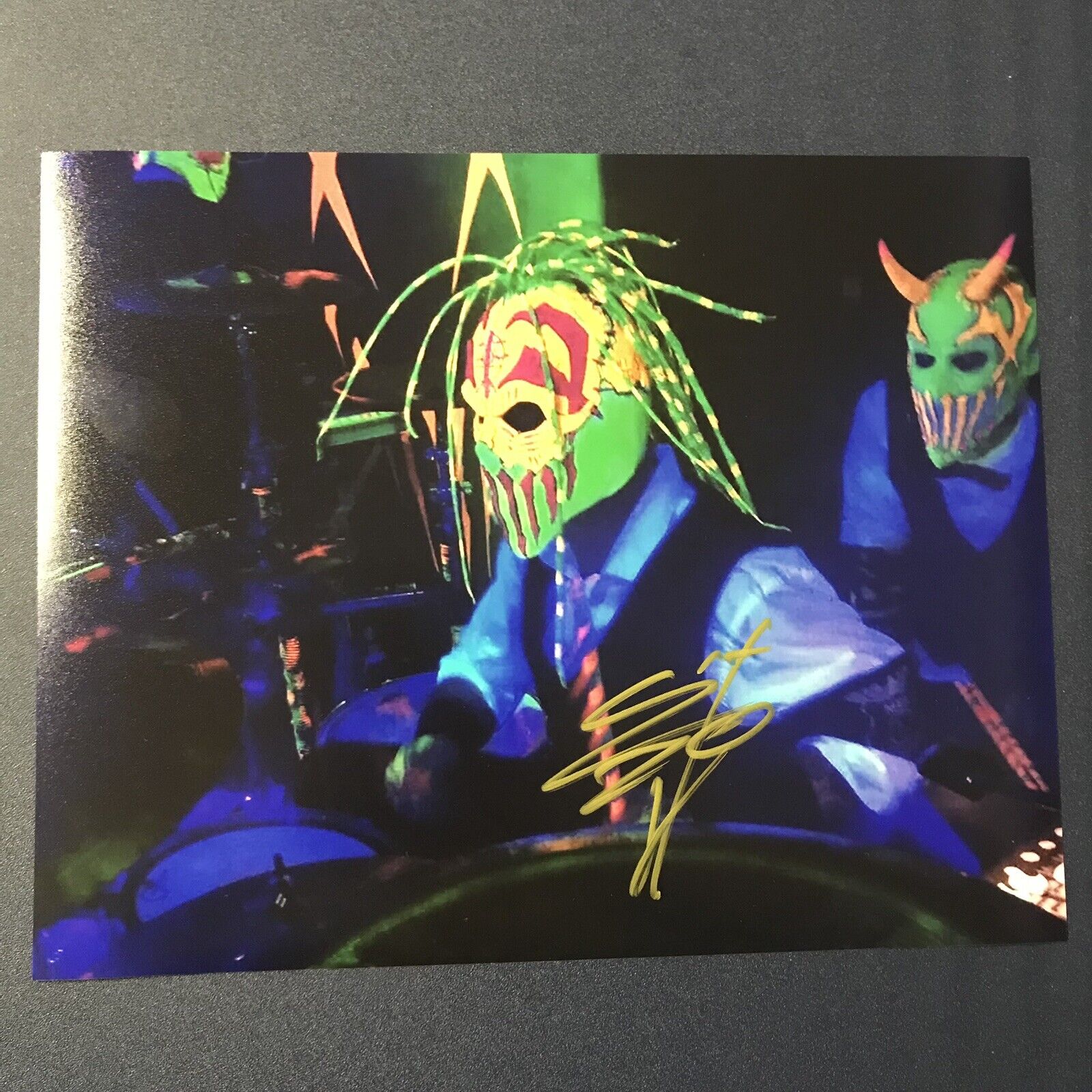 SKINNY STEVE FELTON MUSHROOMHEAD BAND SIGNED 8x10 Photo Poster painting ORIGINAL DRUMMER COA