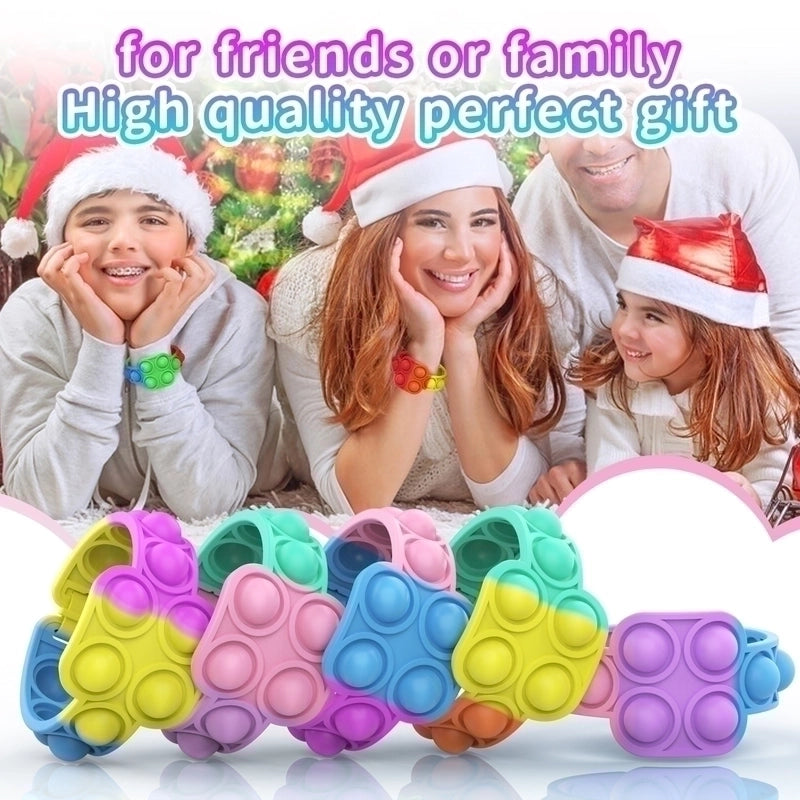 Cute Colorful Silicone Bubble Press Bracelet Decompression Fingertip Fun Toy