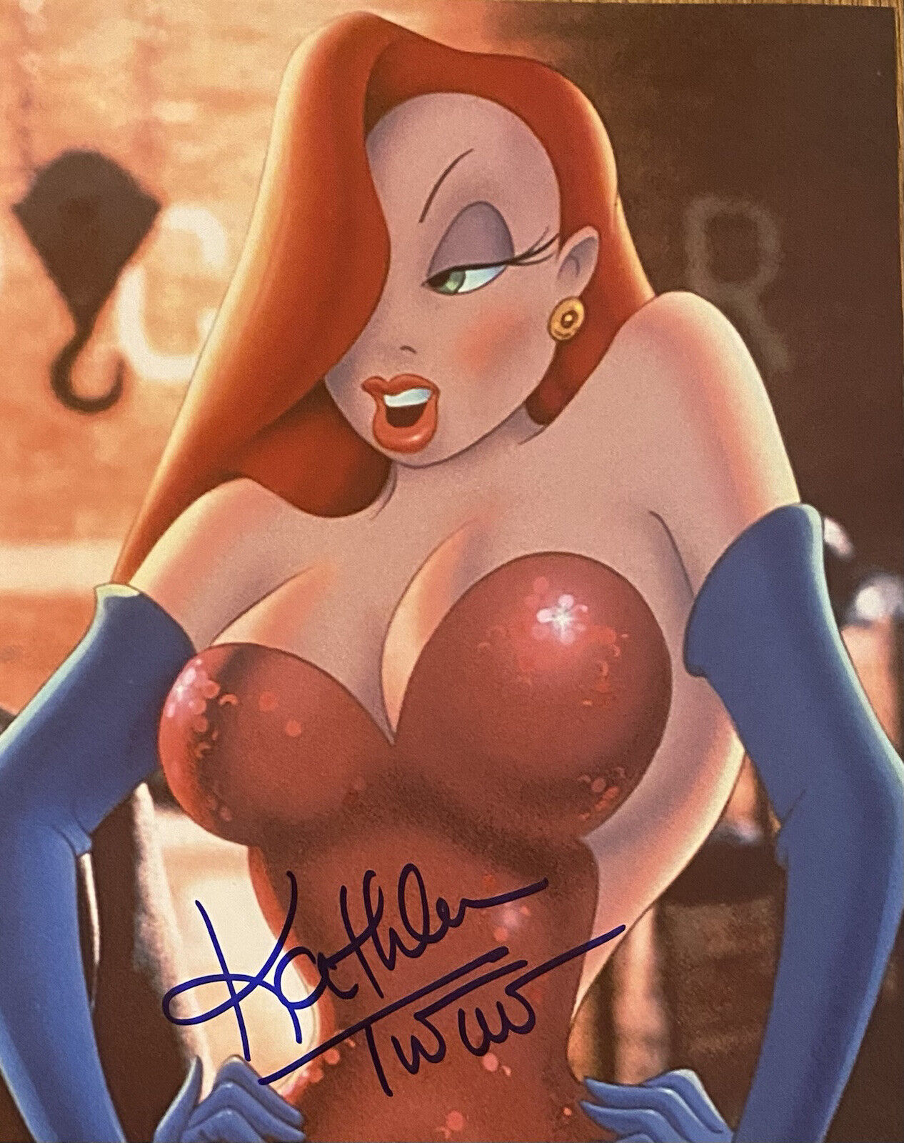 Kathleen Turner Jessica Who Framed Roger Rabbit Signed Autographed 8x10 Photo Poster painting