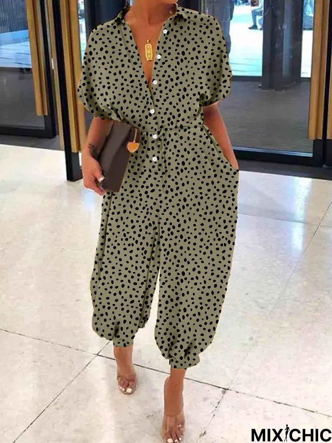 Polka Dots Casual Jumpsuit & Romper