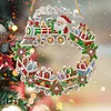 Christmas Diamond Painting Ornament Wreath Train Hanging Decor 9.45x9.45in