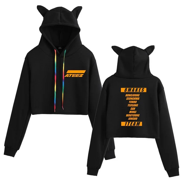 ATEEZ Cat Ear Short Hoodie