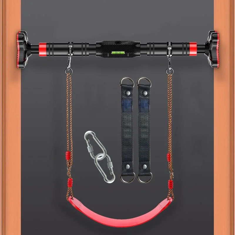 Cross-Type Base Horizontal Bar Door Frame Pull-Ups Indoor Fitness Equipment Free Punching Children Hanger, Specification:  For 90-120cm Door Frame + Swing