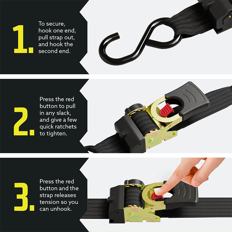 SAKER® Automatic Retractable Ratchet Strap