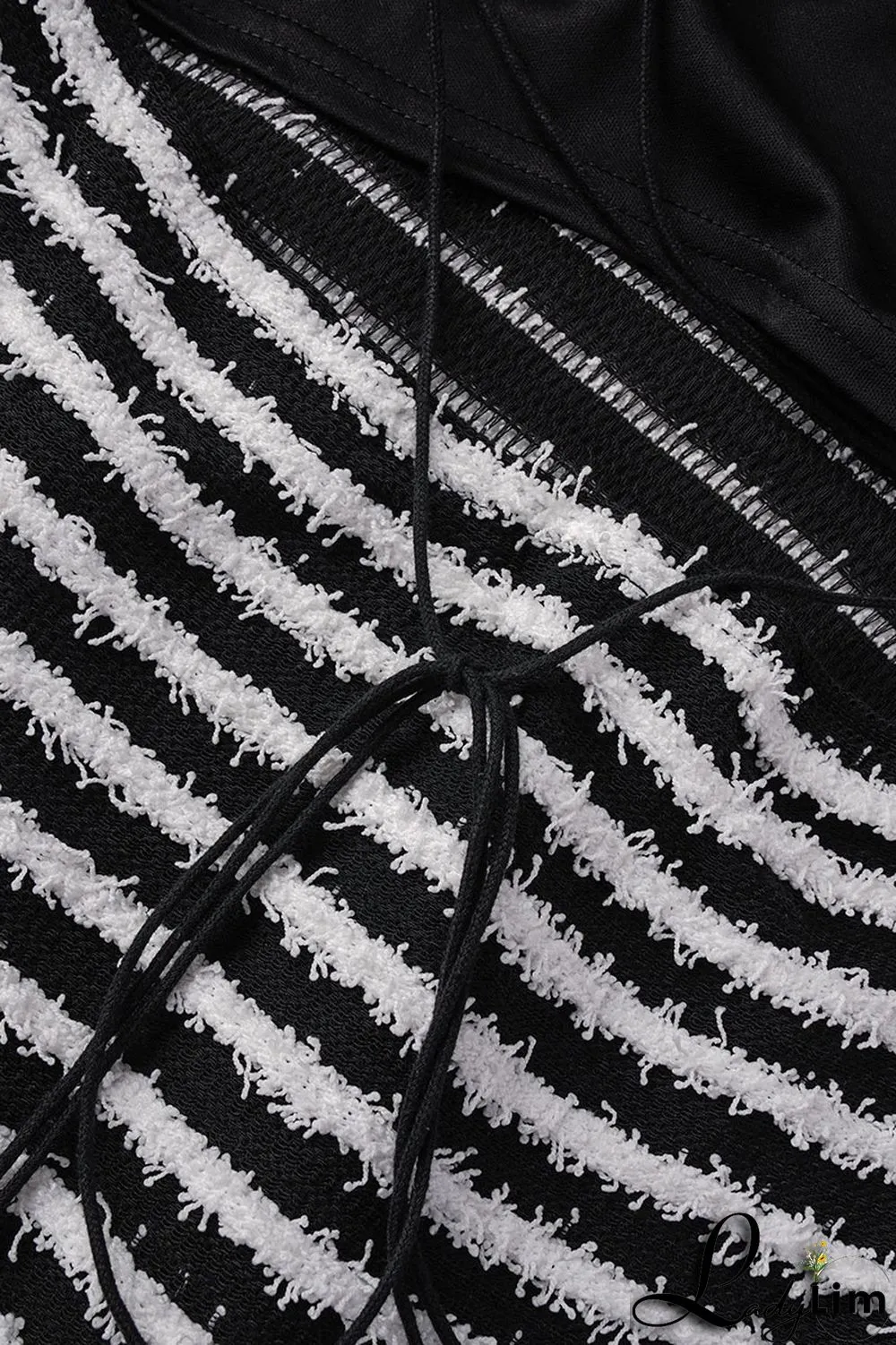 Black Sexy Striped Print Bandage Backless Spaghetti Strap Sleeveless Dress Dresses