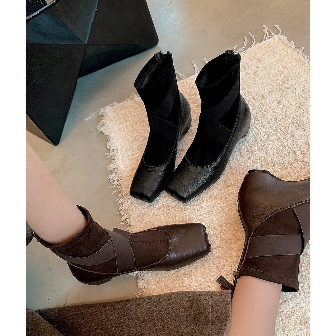 Breakj Breakj Ballet ~ Cross-Band Heightening Ballet Splicing Short Boots In Autumn And Winter To Increase The Explosion Of Boots
