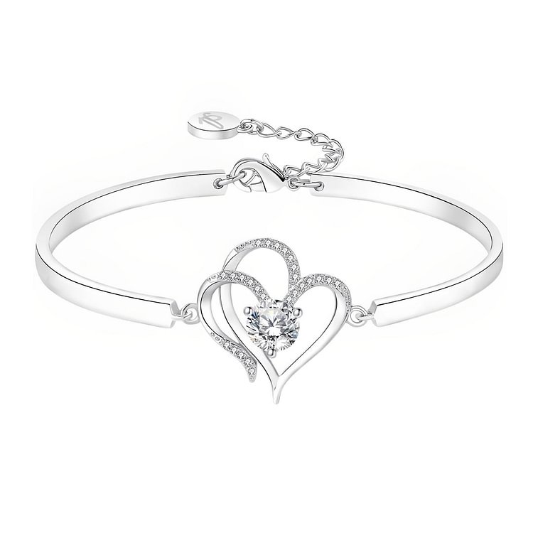 For Friend - I Am a Better Me Because Of You Double Heart Bracelet