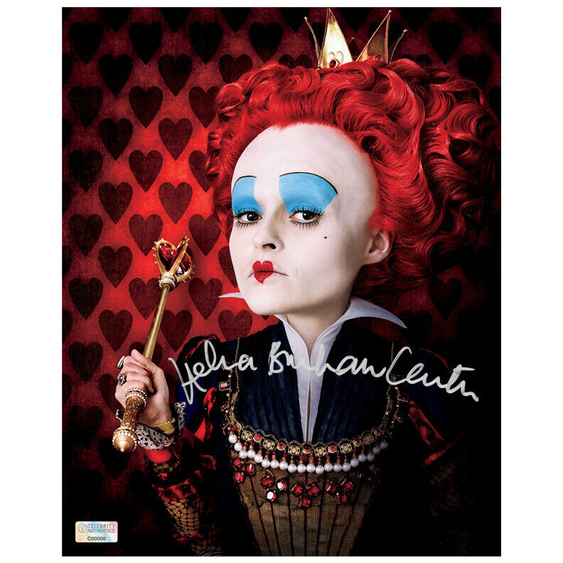 Helena Bonham Carter Autographed Alice in Wonderland The Red Queen 8x10 Photo Poster painting