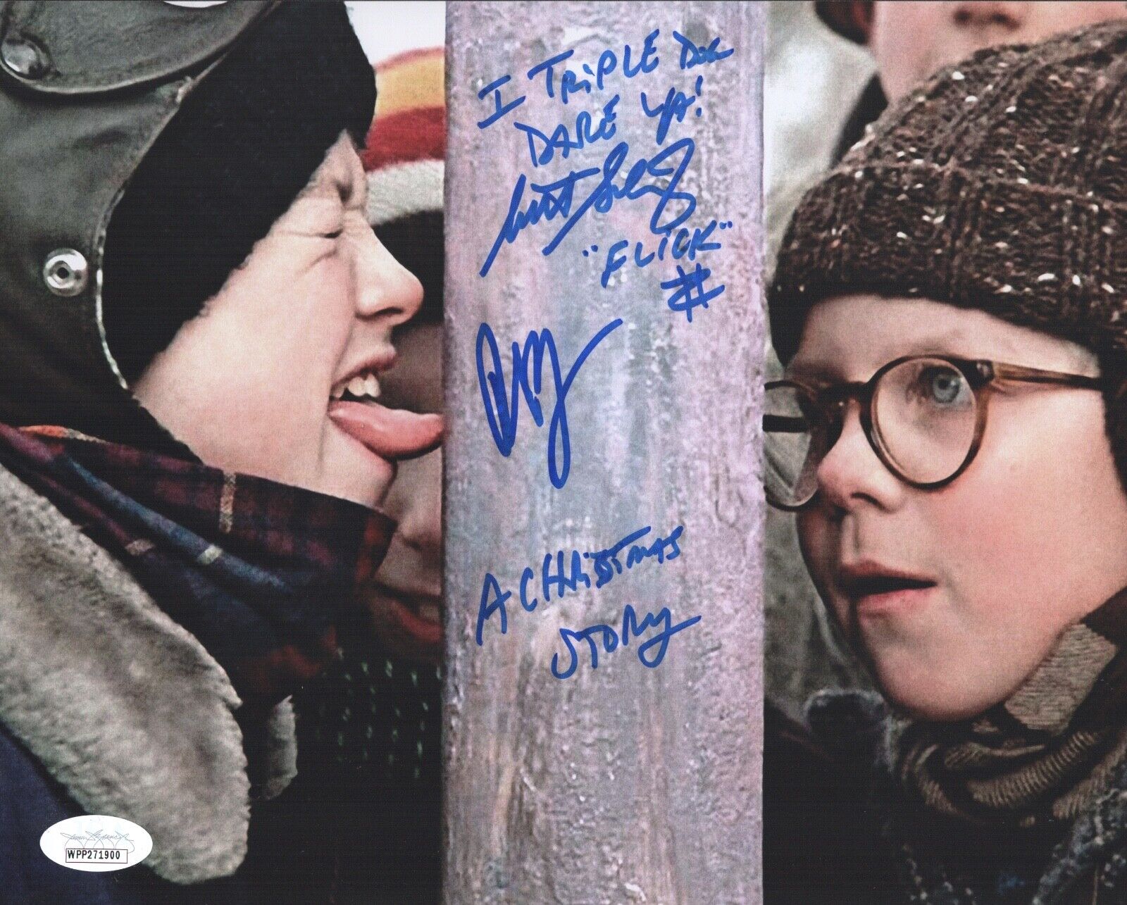 PETER BILLINGSLEY & SCOTT SCHWARTZ Signed 8x10 A CHRISTMAS STORY Photo Poster painting JSA COA