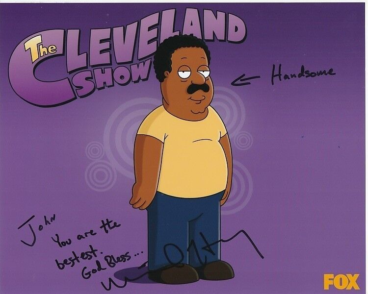 MIKE HENRY Signed FAMILY GUY CLEVELAND BROWN Photo Poster paintinggraph - To John GREAT CONTENT!