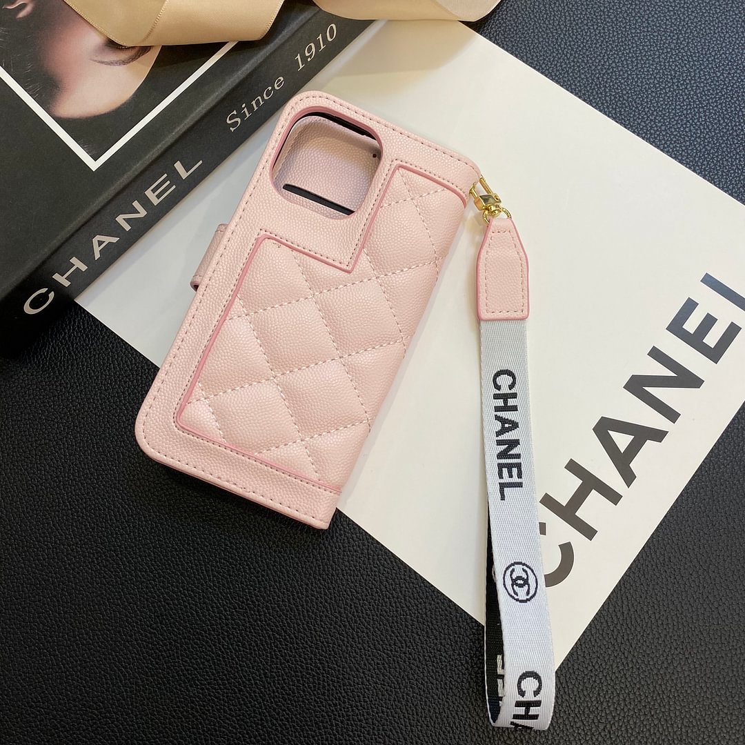 Chanel Genuine Leather Wallet Leather Crossbody Bag Apple iPhone Case