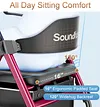 soundfuse Rollator Walkers for Seniors with Seat, Foldable Lightweight Rolling Walker with 8" Big PU Wheels, Ergonomic Seat, Dual Height Adjustment