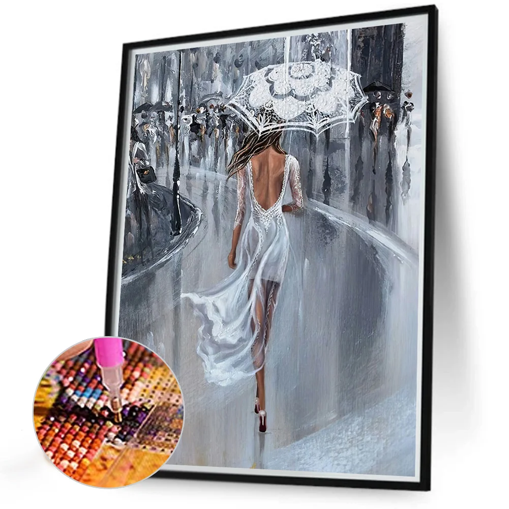 2pcs/Set Diamond Painting - Full Round Drill - Aesthetic Street(Canvas|30*40cm)