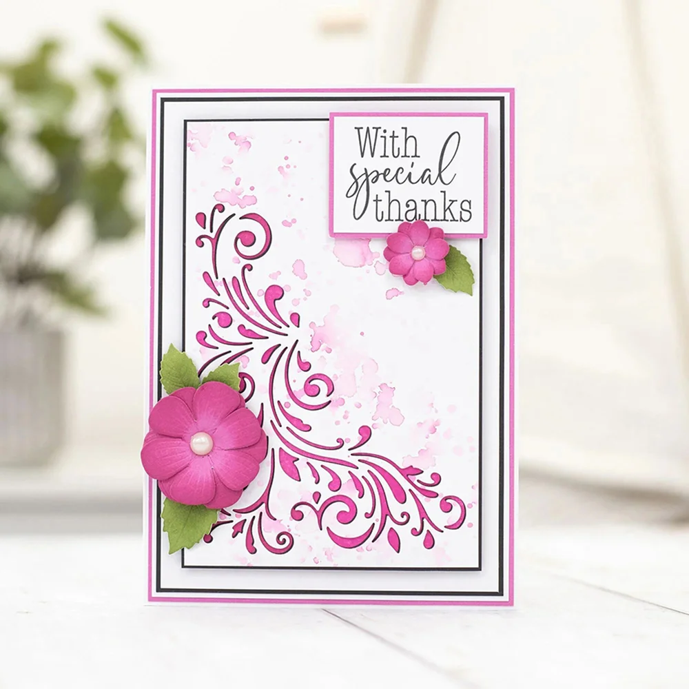 Nigikala AliliArts Metal Cutting Dies Large Flourish Corner diy Scrapbooking Photo Album Decorative Embossing PaperCard Die