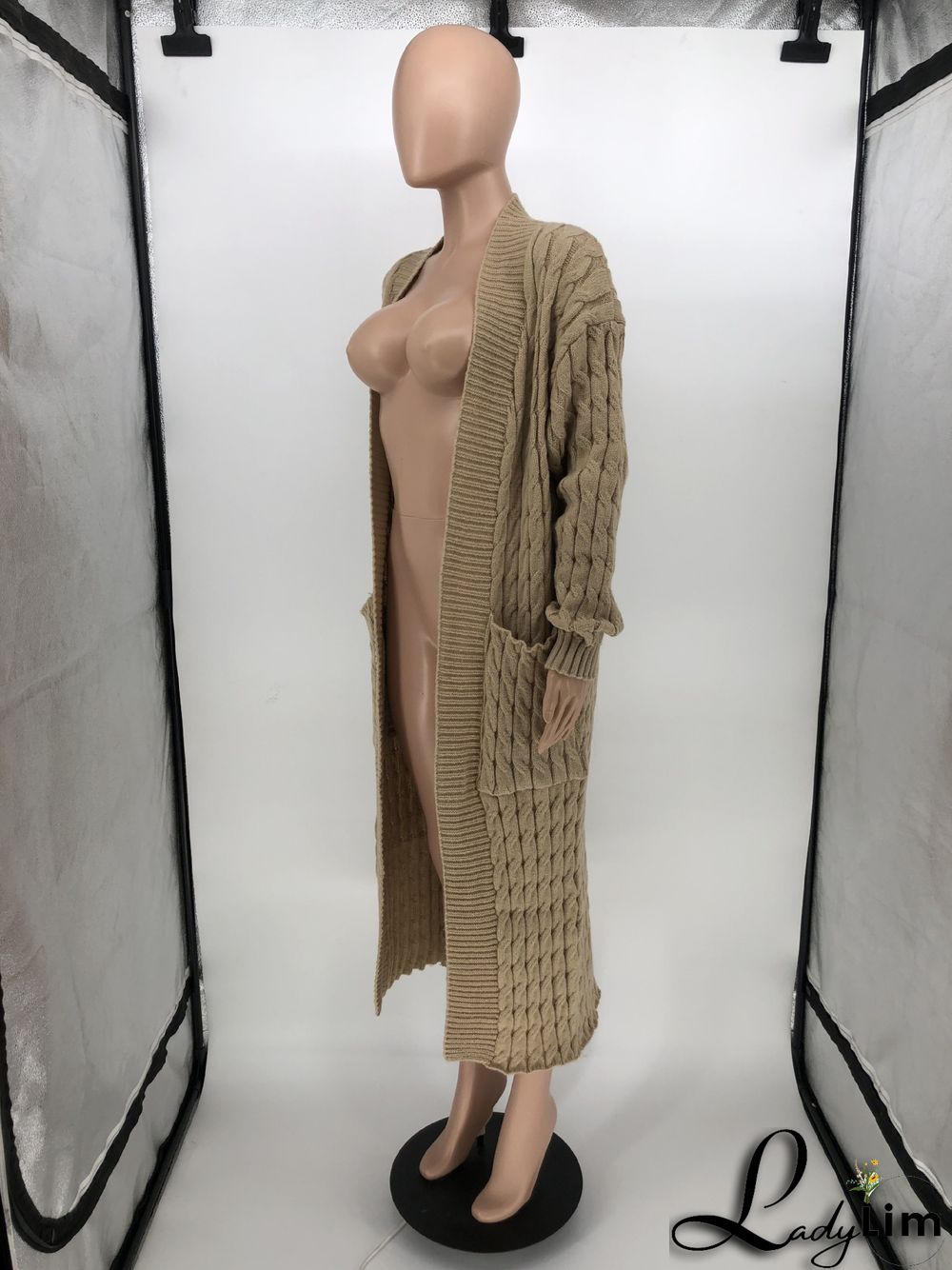 Women Winter Long Sleeve Plush Long Sweater Jacket