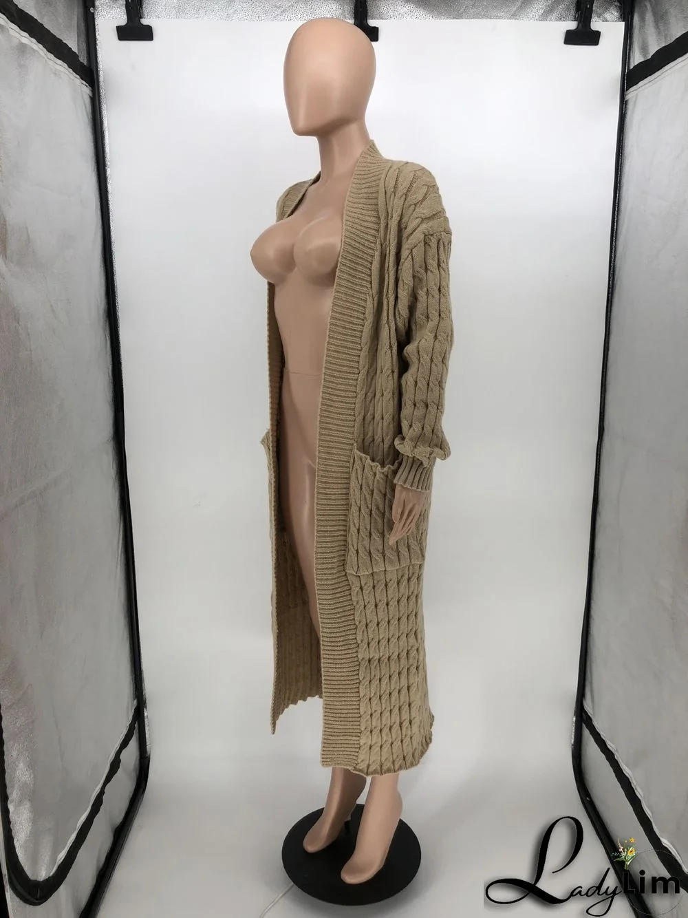 Women Winter Long Sleeve Plush Long Sweater Jacket