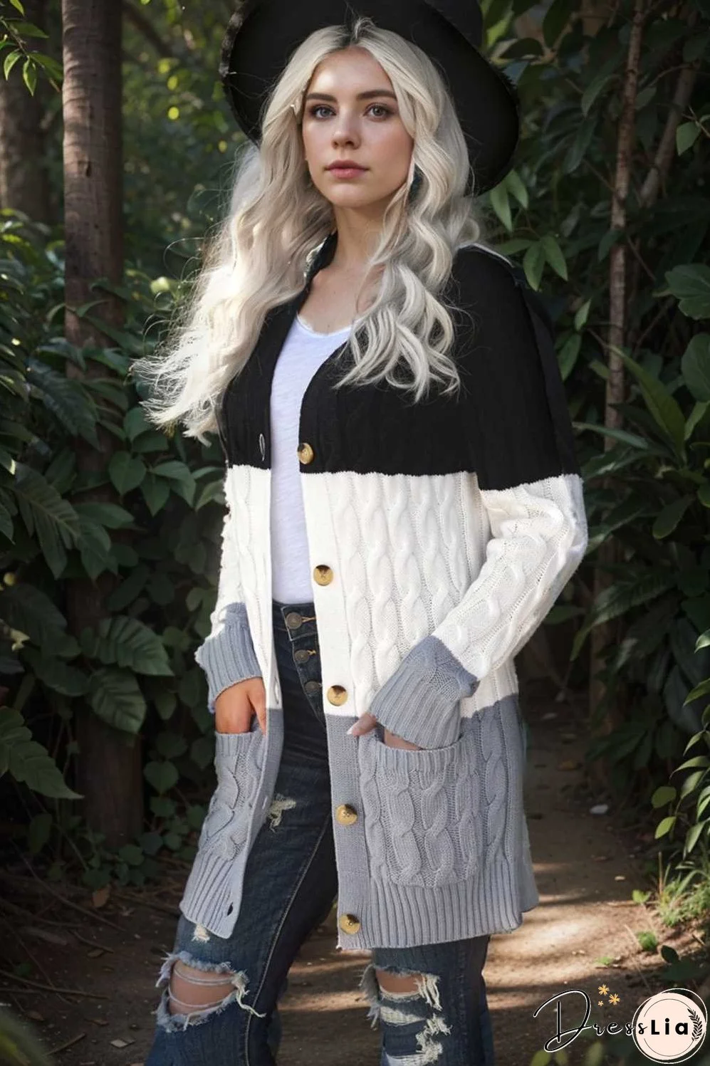 cozy cable knit button front long sleeve cardigan