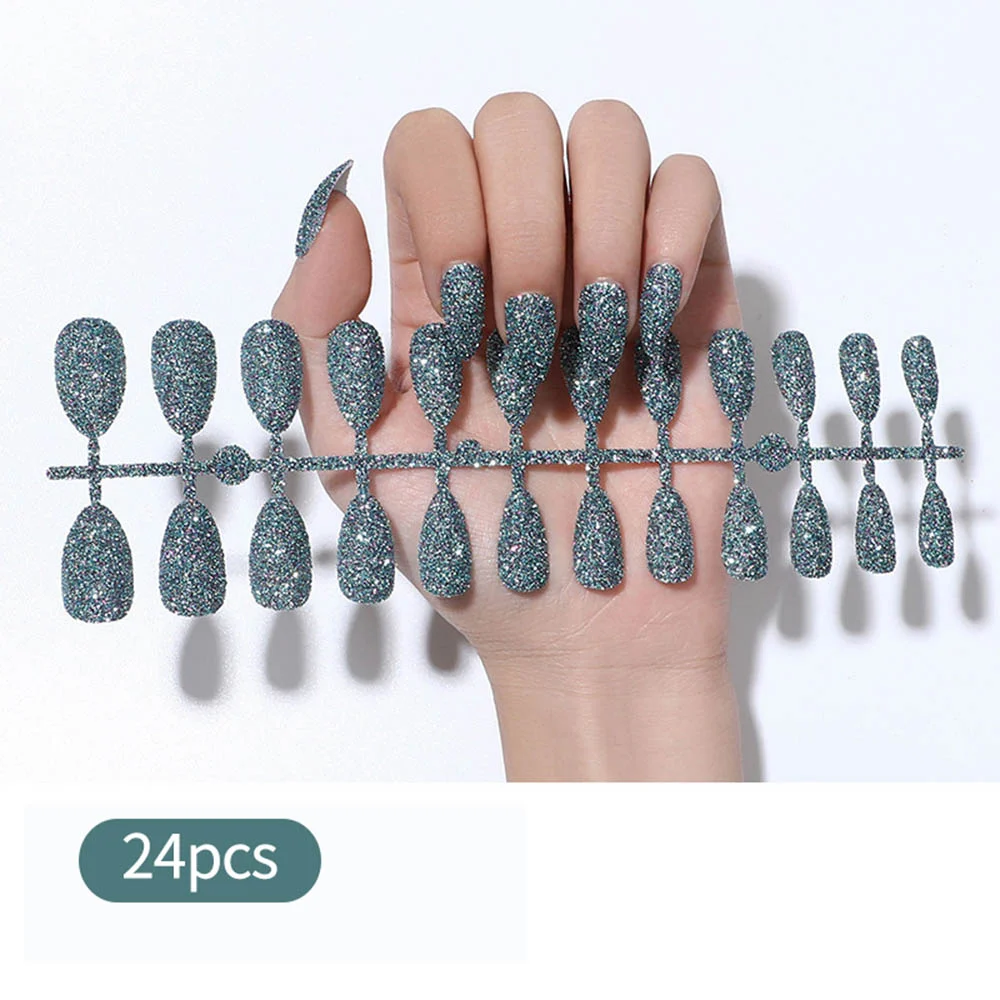 Free shipping fake nails Nail Art Decorations 24pcs Fake Nails Solid Color Frosted Matte Full Cover новогодние накладные ногти-Nail Inspo