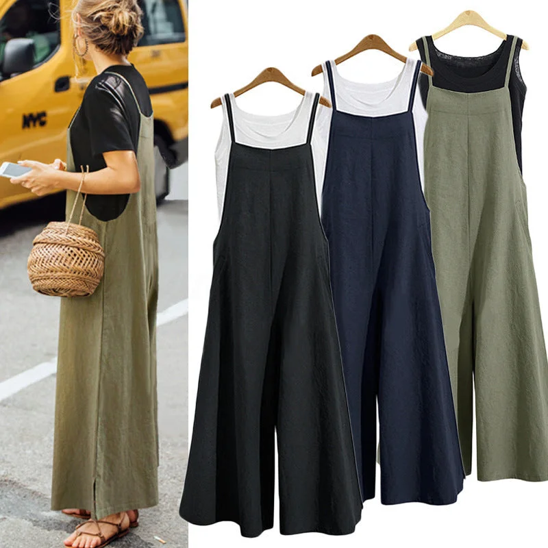 Uveng Trousers Loose Solid Color Wide Dresses