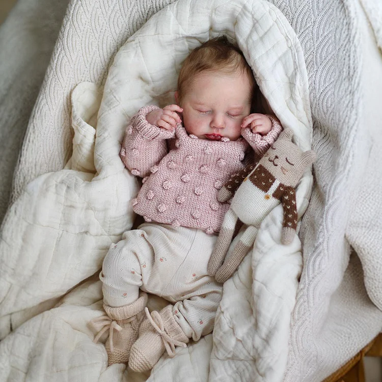  [Heartbeat💖 & Sound🔊] 20" Handmade Lifelike Reborn Newborn Baby Sleeping Girl Named Waplar - Reborndollsshop®-Reborndollsshop®