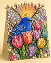 6pcs DIY Garden Diamond Painting 3D Greeting Card