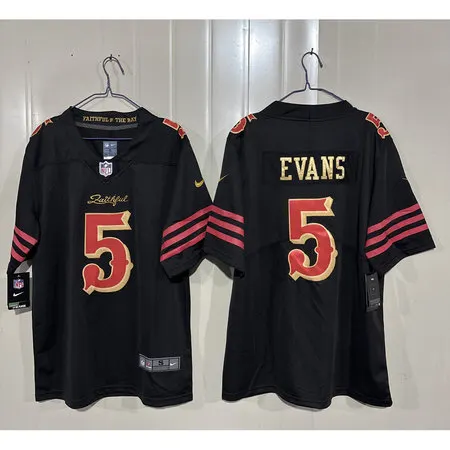 Men's San Francisco 49ers #5 Mike Evans Black 2025 Rivalries Collection Vapor Limited Jersey