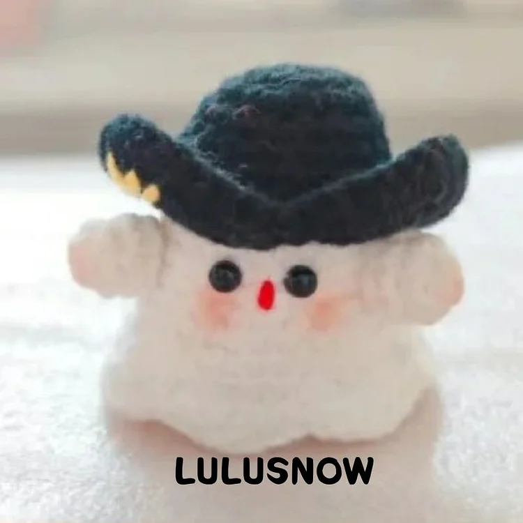 Lulusnow Handmade Black Halloween Amigurumi Ghost Black Hat  Crochet Key Pendant Bag Accessories Key Pendant