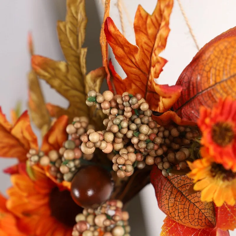 Elegant Pumpkin Sunflower Grapevine Wreath Fall Wreaths 2021