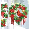 Diamond Painting Christmas Cardinal Wall Decor Wreath Pendant