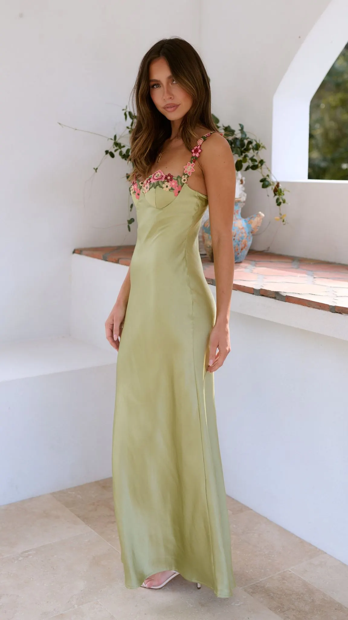 Carol | Women’s Floral Embroidered Maxi Dress with Elegant Flow - Image 3
