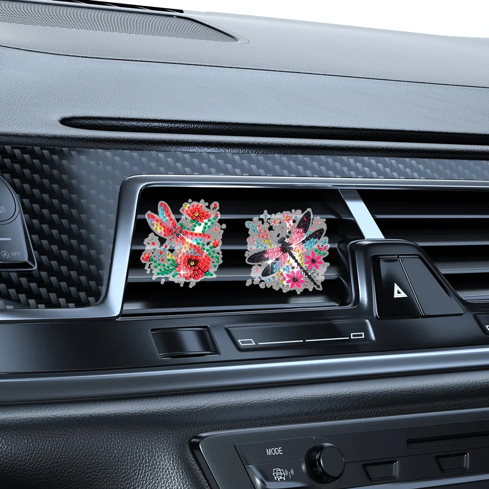 6Pcs Dragonfly Diamond Painting Car Air Vent Clips Car Decor for Women Girls