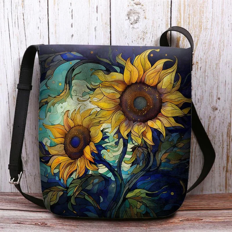 Style & Comfort for Mature Women Women's Sunflower Print Crossbody Bags Shoulder Bags