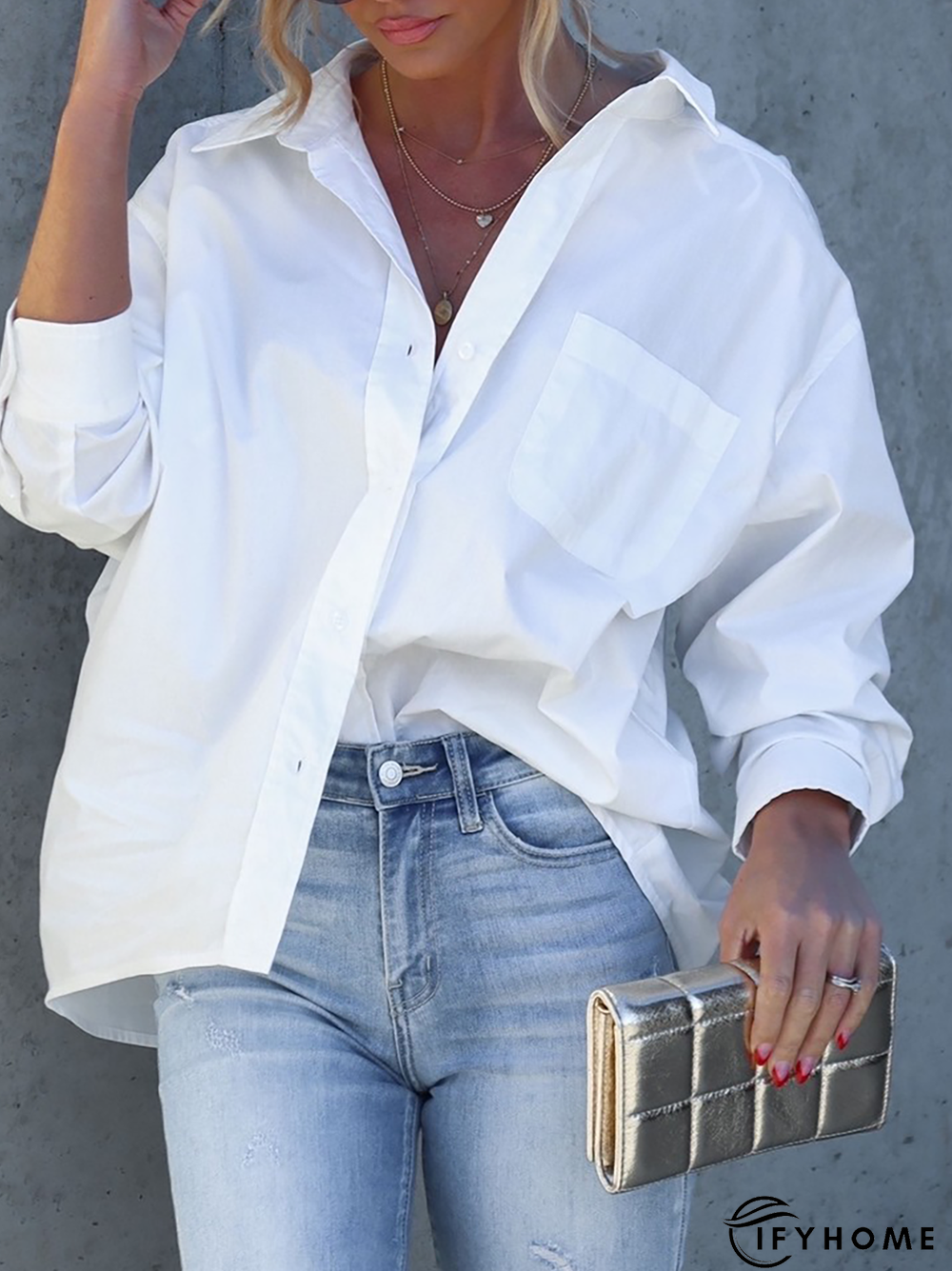 Casual Plain Blouse | IFYHOME