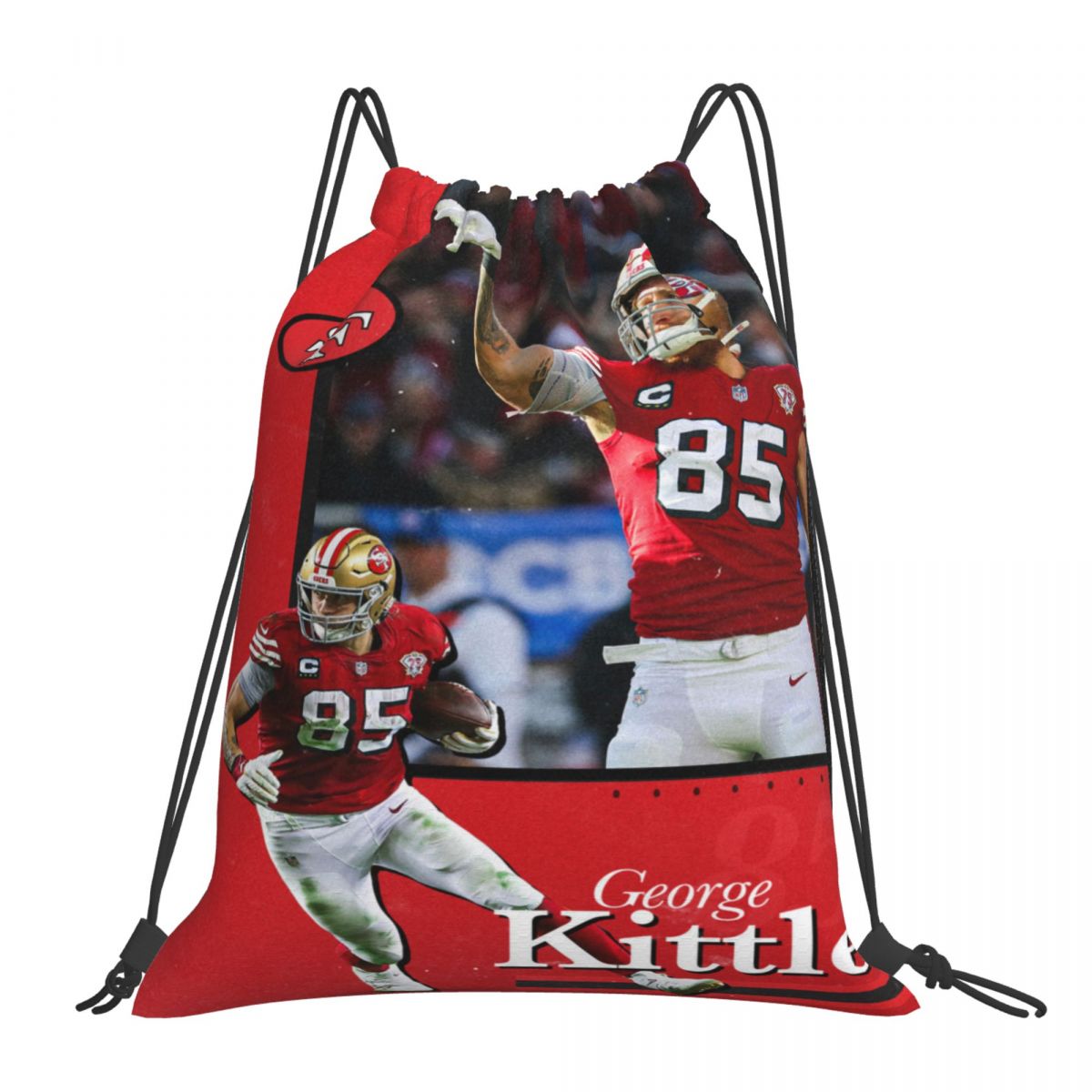 San Francisco 49ers George Kittle Foldable Sports Gym Drawstring Bag