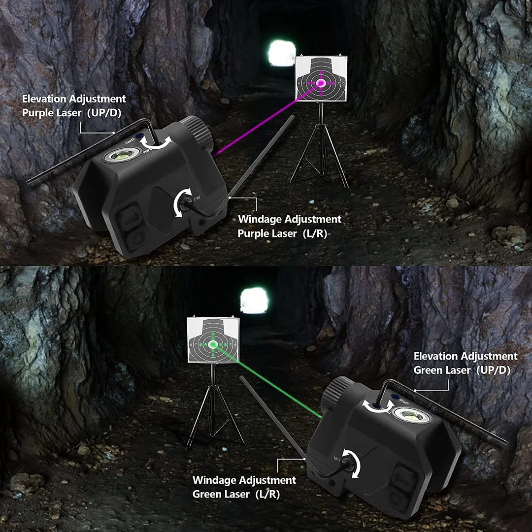 ohhunt® Purple and Green/Green and Red Laser Light Combo, 500 Lumens Laser Beams for Guns, Red Green Laser Sights with Weaponlight Tactical Strobe Handgun Lights