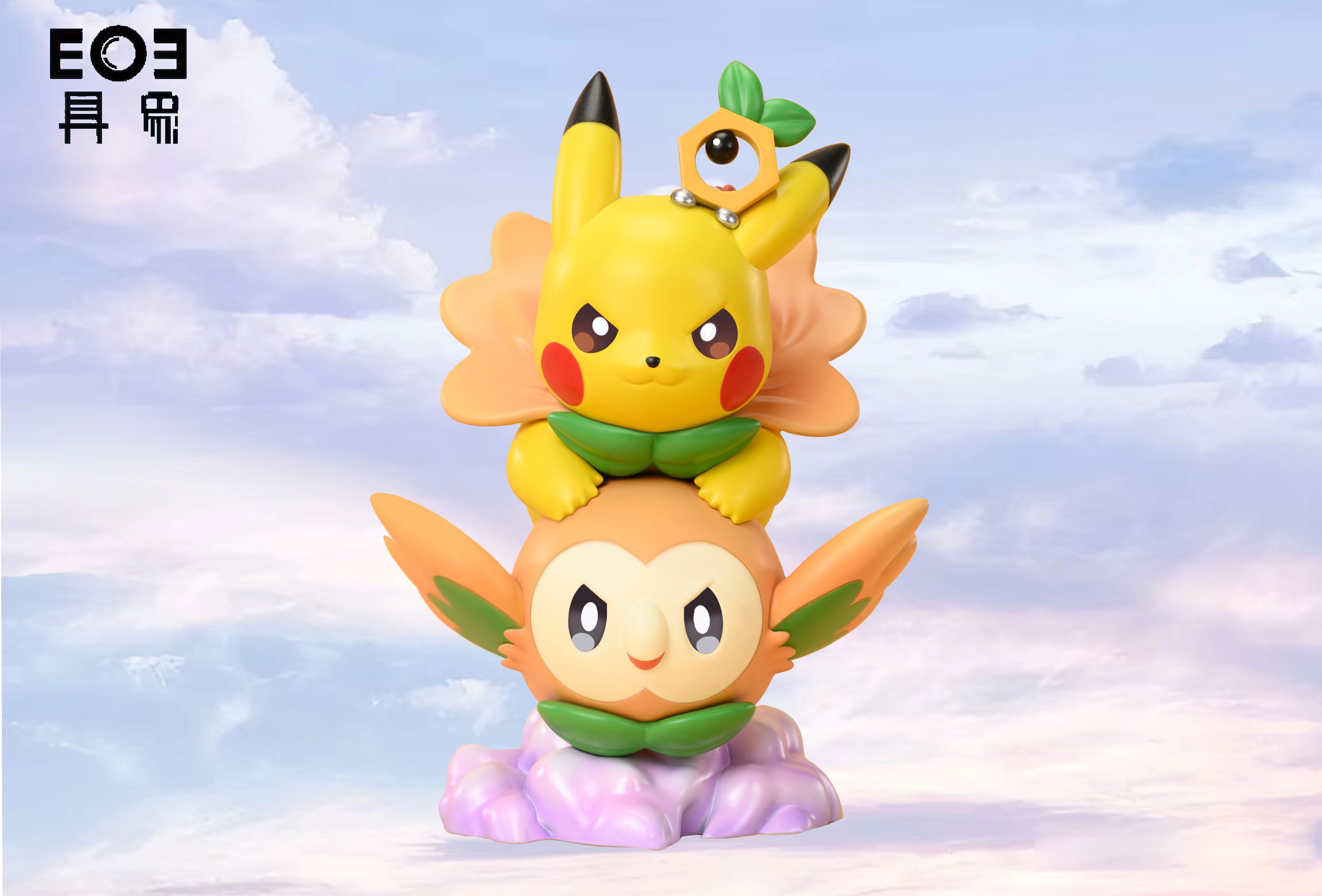 Pre-order Pokemon Series Soaring Group Rowlet, Pikachu & Meltan - Pokemon Resin Statue - JuXiang Studio-具象工作室