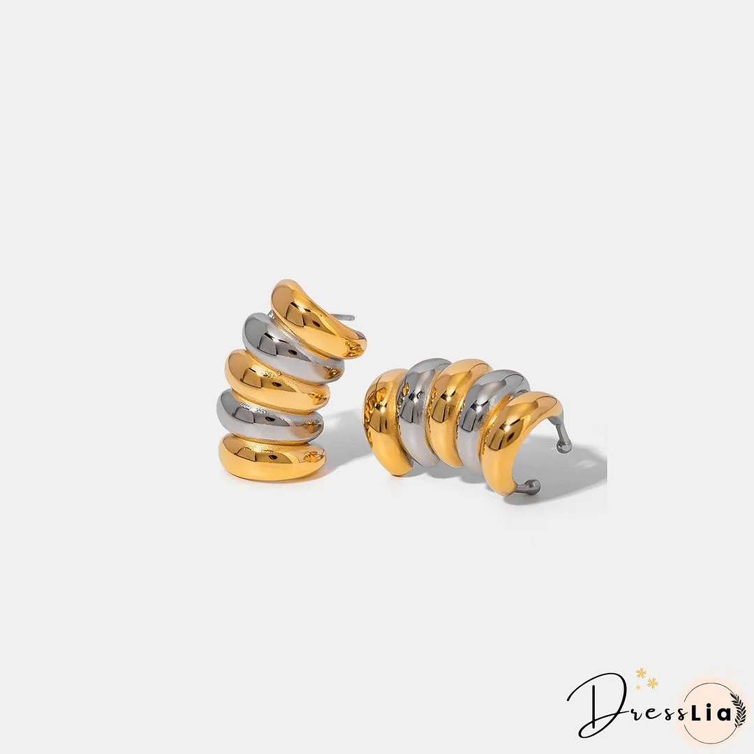 Stainless Steel Contrast Stud Earrings